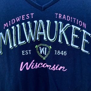 Milwaukee Wisconsin Shirt Tee Graphic Shirt Est. 1846 Sz. M Navy